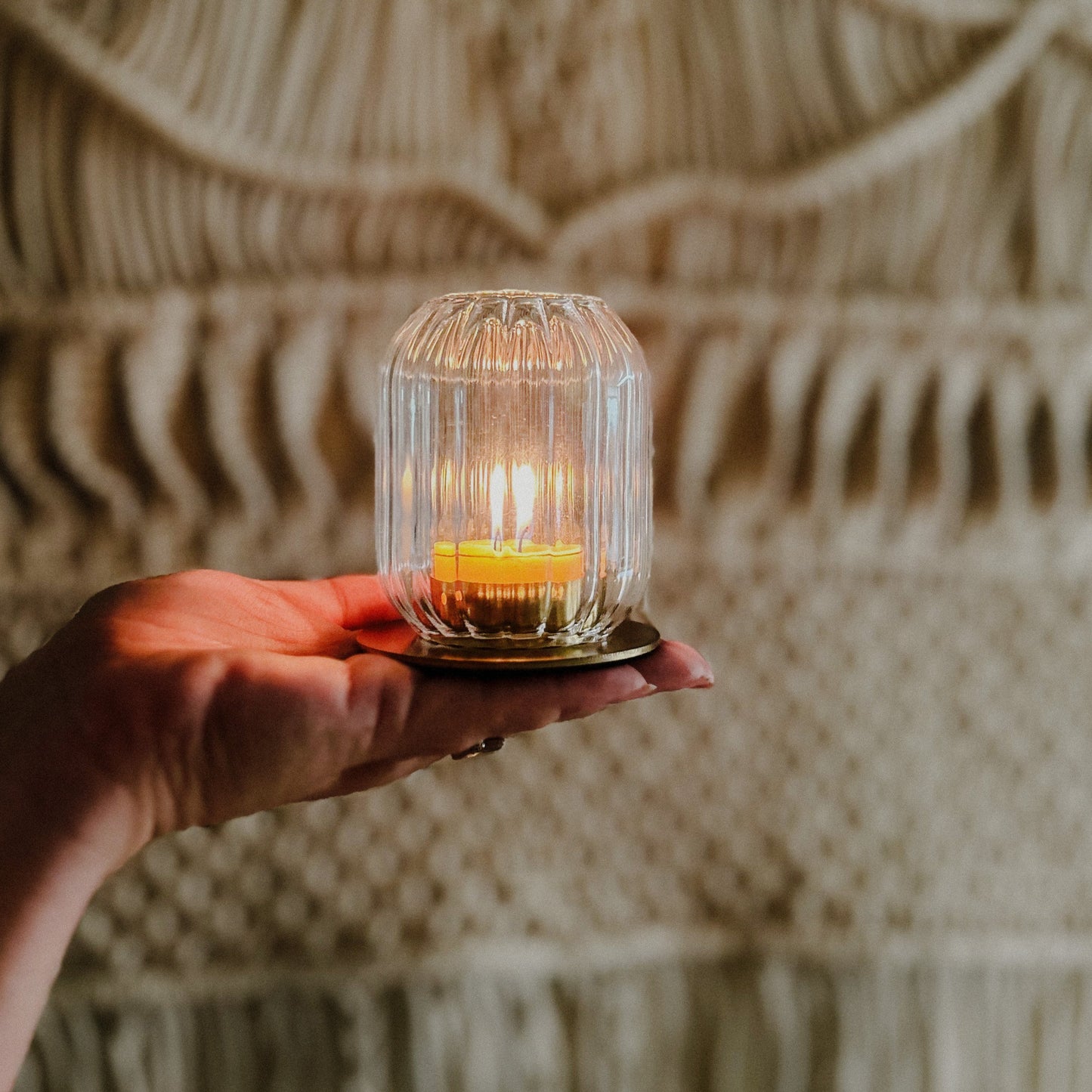 Kira Glass Tealight Lantern - Set of 2