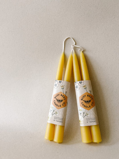 Hand Dipped 9" Taper Candles